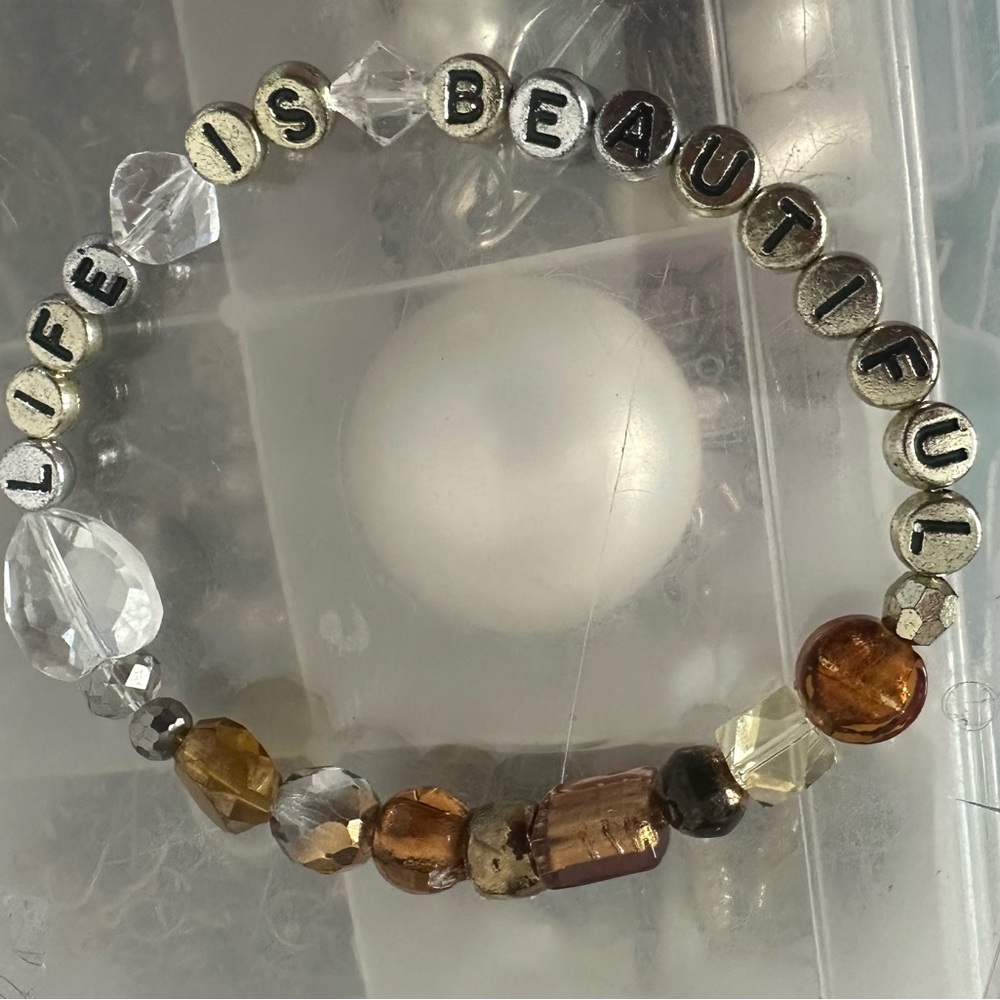 “Life is Beautiful” Stretchy Statement Bracelet